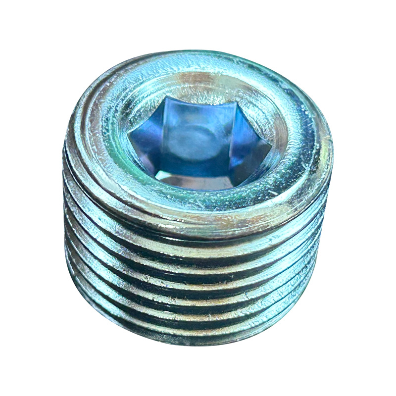 Hexagonal internal and external threads/blue and white zinc/nuts and screws