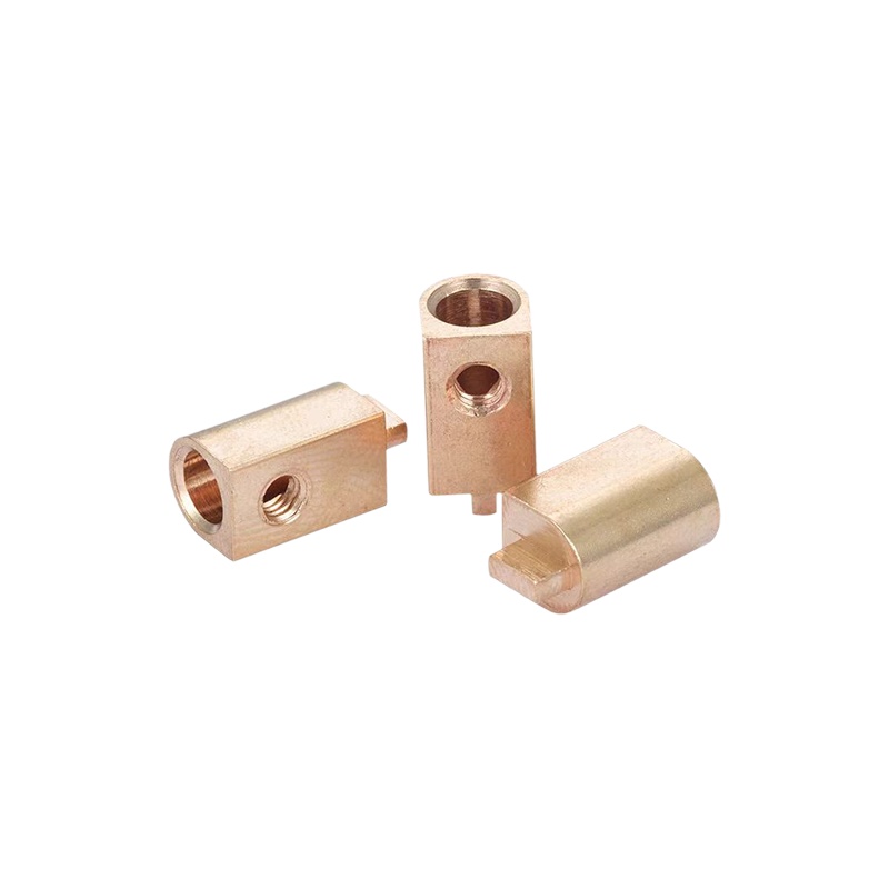 Electric meter copper terminal horseshoe shaped round leg through hole copper terminal
