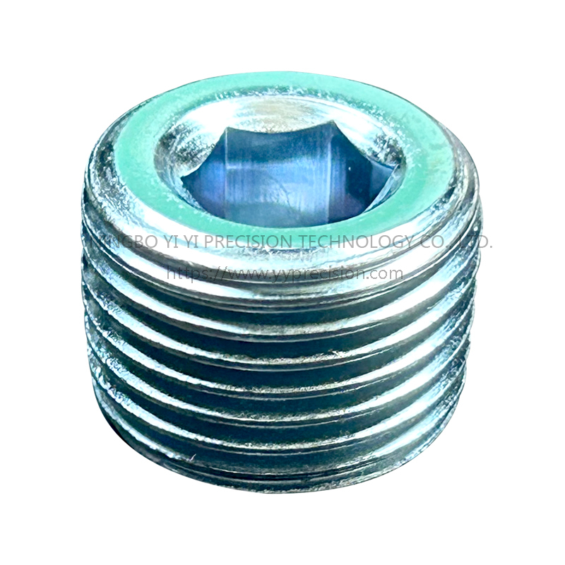 Inner hex plug/blackened oil plug, wire plug, pipe plug, white plated