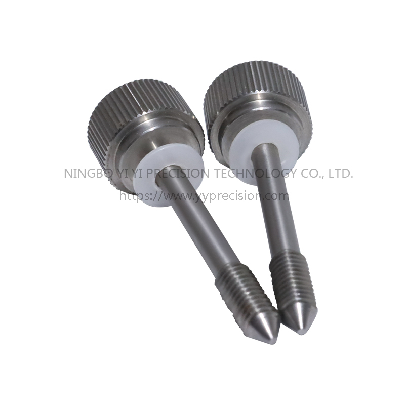 Step fastening adjustment hand twist screws. Mechanical equipment can be hand tightened fastening parts/screw connection metal accessories/stainless steel fastening screws/hand twisting knurled method/hand twisting knurled anti-loosening screws.