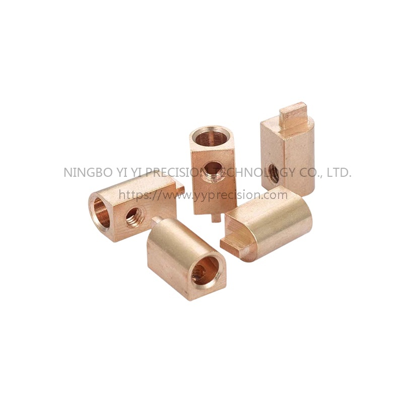 Electric meter copper terminal horseshoe shaped round leg through hole copper terminal