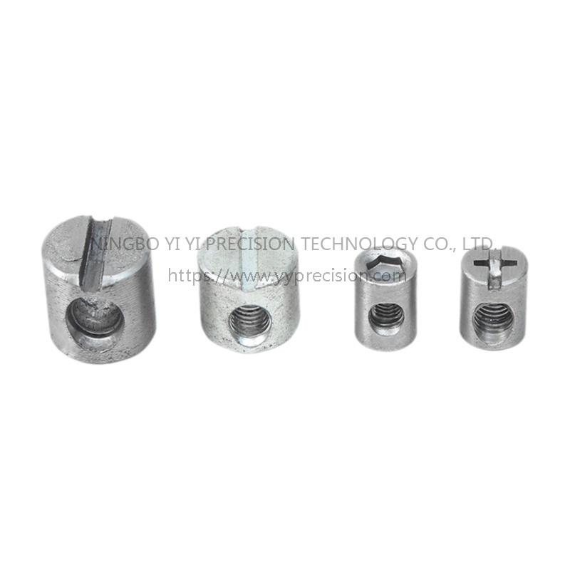 Cross hole nut, cylindrical pin with cross hole, carbon steel, galvanized double-sided flat head hammer nut, non-standard processed fastener parts