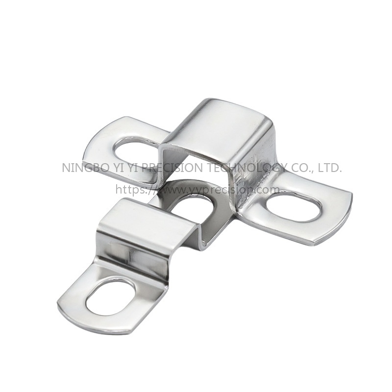 304 stainless steel U-shaped buckle riding card square tube fixing card U-shaped fixing piece square card clamp square hoop