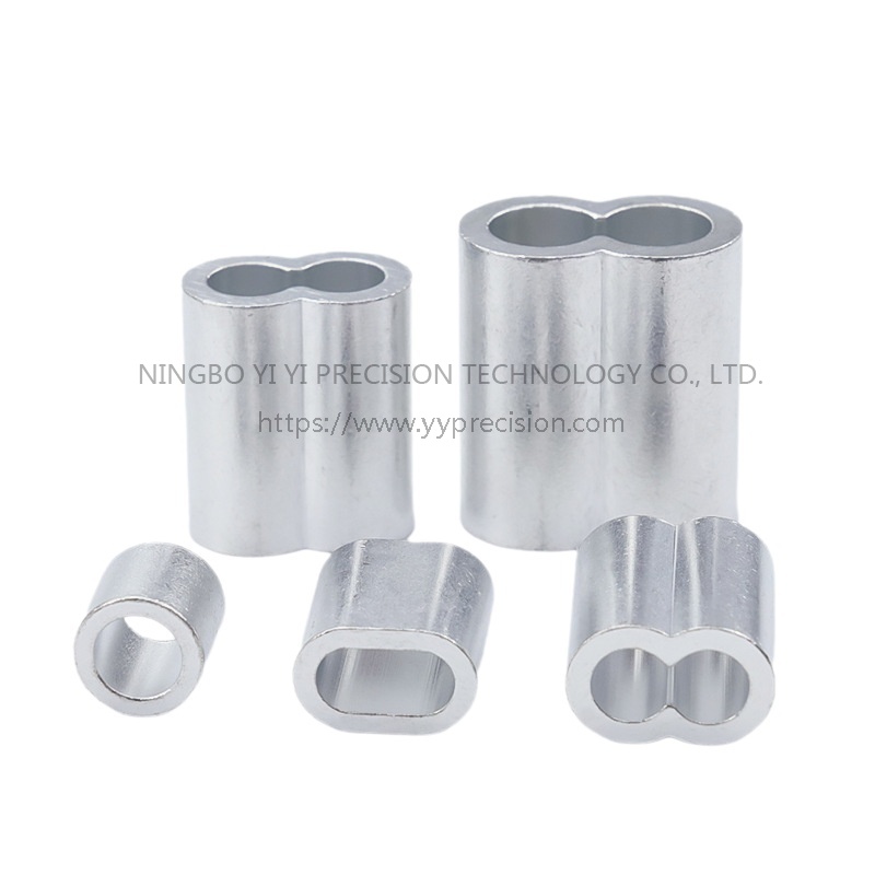 Steel wire rope aluminum sleeve eight-shaped chuck double hole oval aluminum buckle single hole round buckle